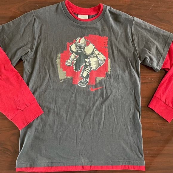 NIKE Long Sleeve Football Logo "Prepare to be CRUSHED" T-shirt Size LARGE - Picture 1 of 8